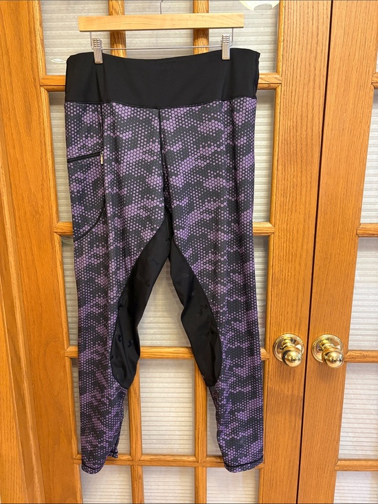 Plus Size Rider Canada Pants - PSR Riding Tights with Silicone Grip Purple